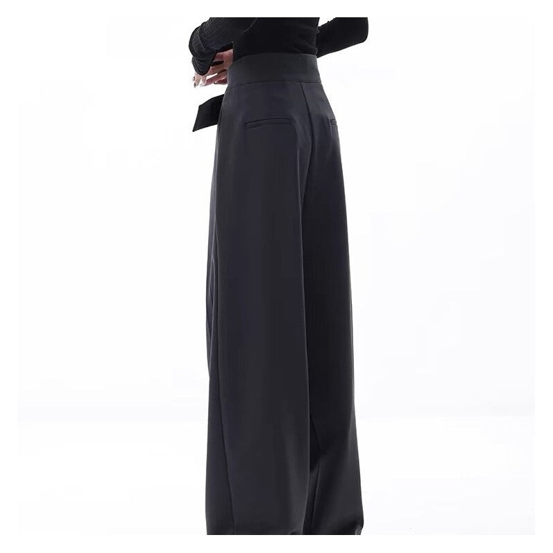 Draped Blazer and Wide-Leg Black Pants