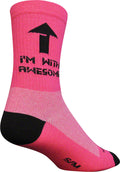 SockGuy Crew I'm With Awesome Socks - 6" Pink Small/Medium