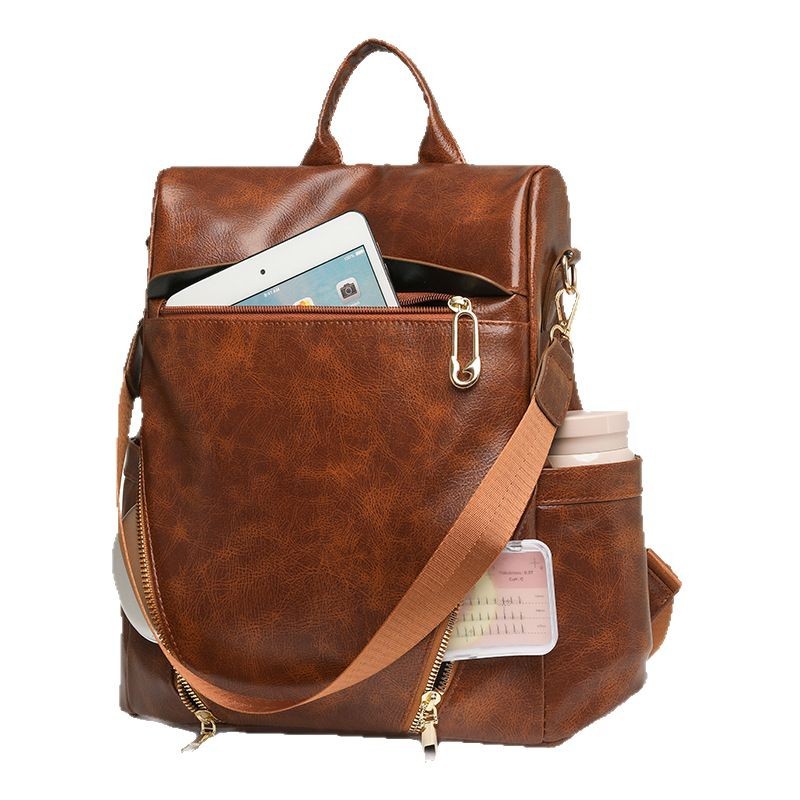 Women's Soft PU Leather Shoulder Bag – Waterproof Crossbody with Multi-Pocket Organizer | Black, Brown, Coffee, Gray