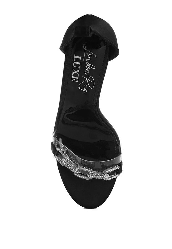 Rabenda Rhinestones Chain Stiletto Sandals