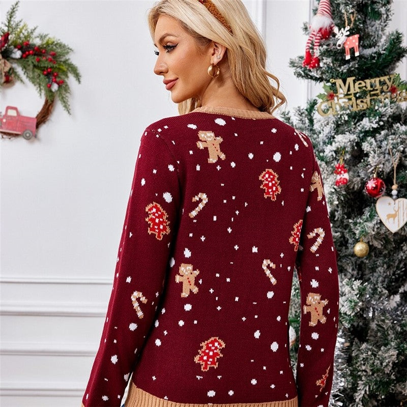 Fashionable And Casual Christmas Patterned Sweater