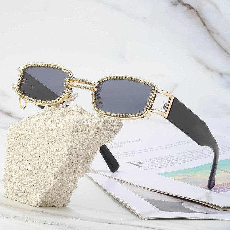 Fashion Diamond-Encrusted Small Frame Sunglasses