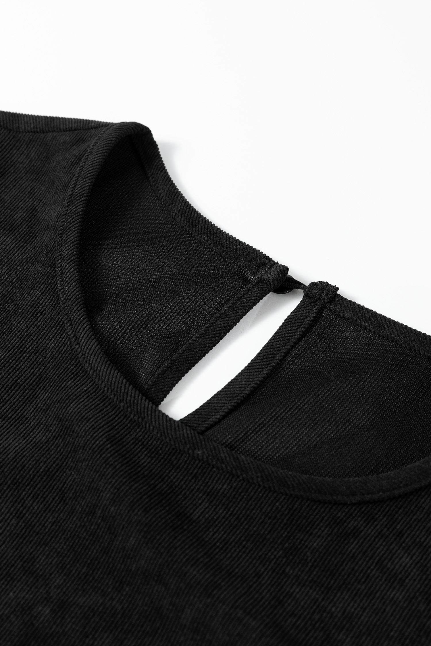 Black Lantern Sleeve Tiered Mini Dress