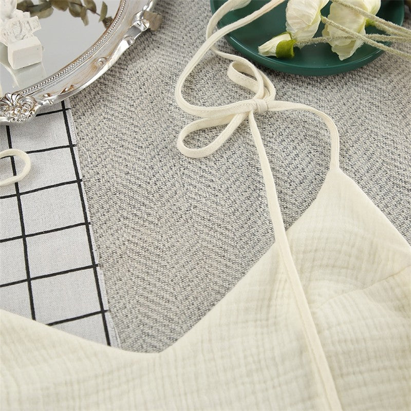 Stylish Solid Color Backless Camisole Nightgown