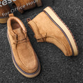 Men's Genuine Leather Suede Dr. Martens Style Boots – Slip-On Mid-Calf Vintage Boots