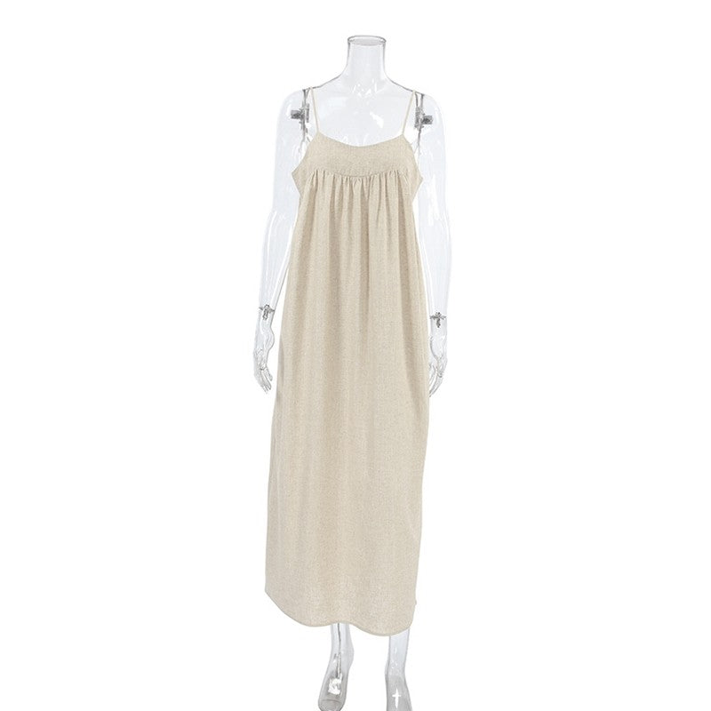 Soft Skin-Friendly Long Camisole Nightgown for Fashionable Comfort