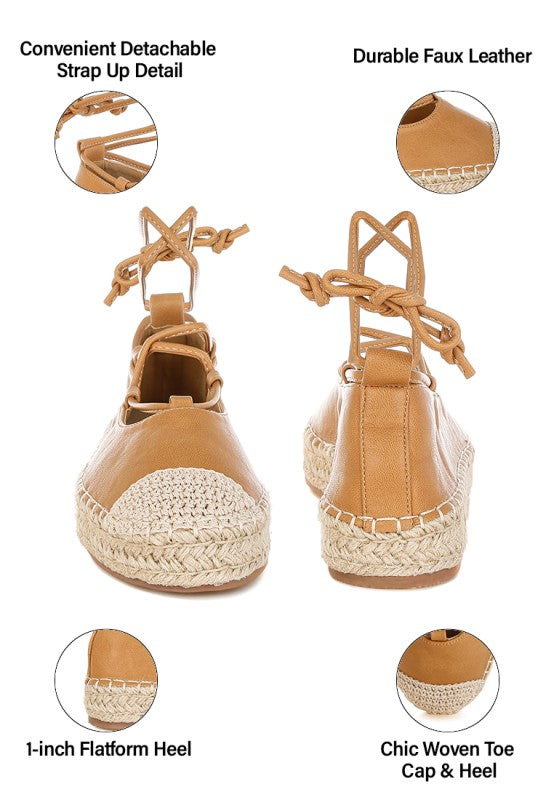 Alaya Woven Toe Lace-Up Espadrilles
