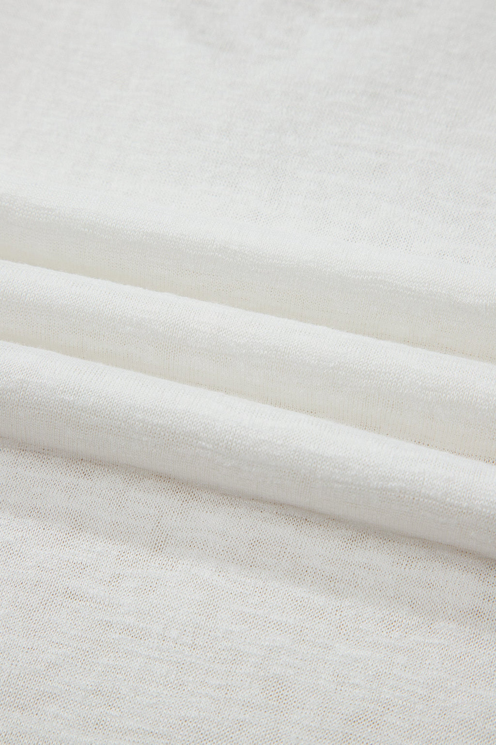 White Hollowed Lace Splicing V Neck T Shirt