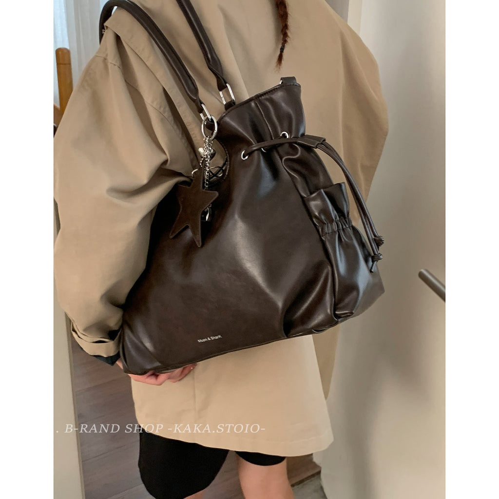 Vintage Biker Underarm Bag for Women - High Capacity PU Leather Crossbody
