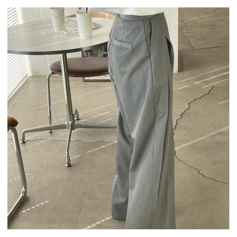 High-Waisted Wide-Leg Trousers in Solid Color