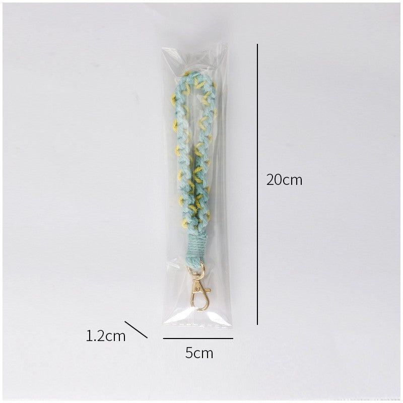 Handwoven Colorful Wristband Keychain for Stress Relief