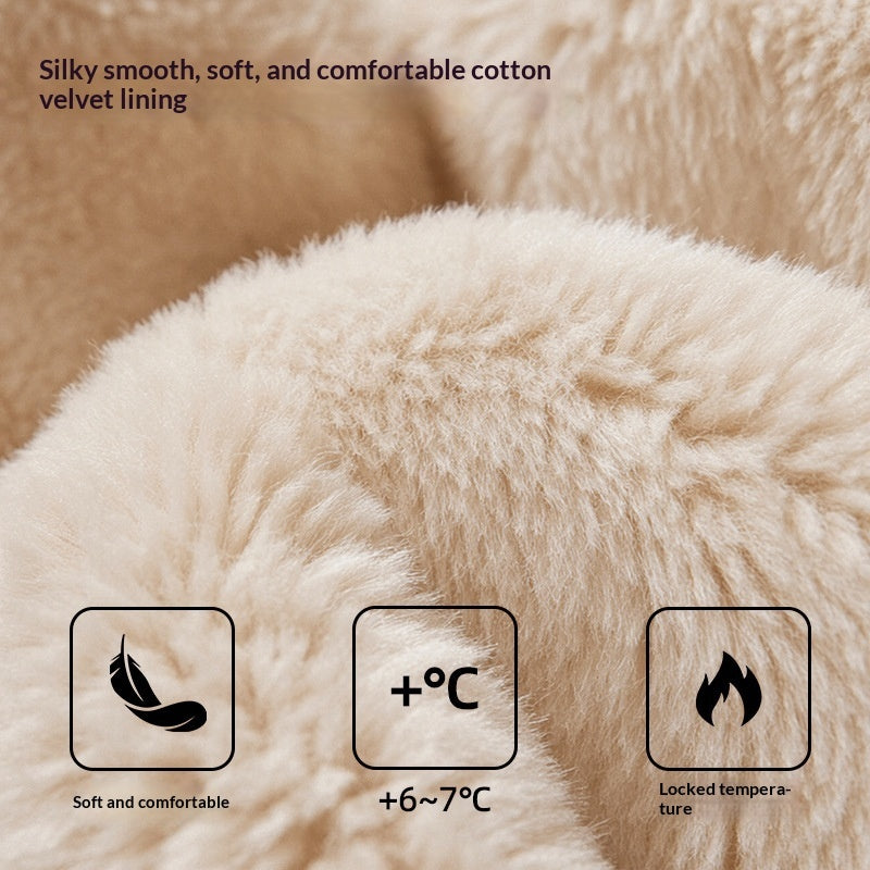 Plush Lined Cotton Slippers