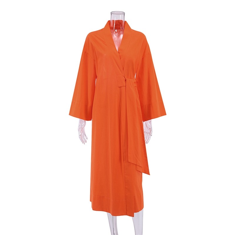 Flowy Cotton Linen Long Pajamas for Women in Solid Colors