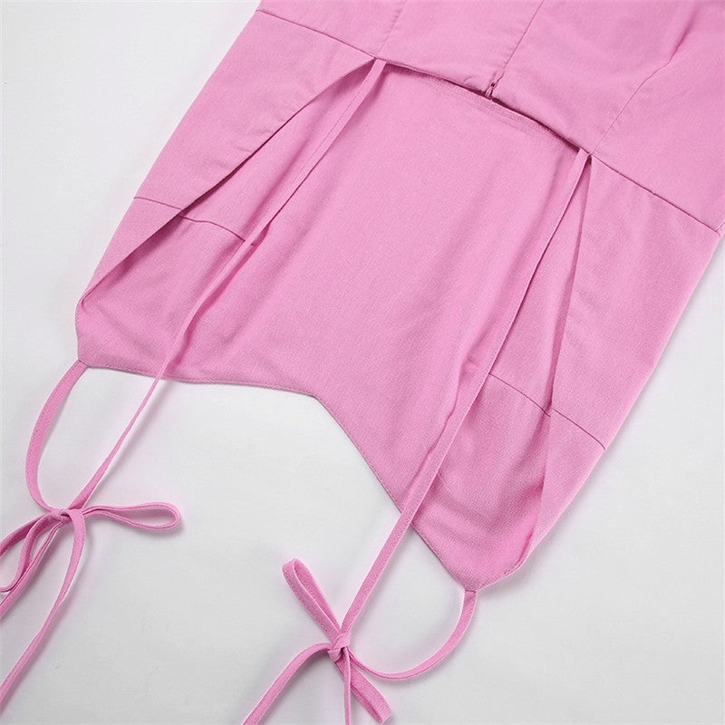 Sleek Black Backless Halter Mini Nightdress