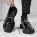 Men's Chunky Sole British Business Loafers – Wide Toe Slip-On Dress Shoes