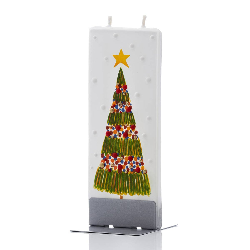 Flatyz Decorated Christmas Tree with Star Candle