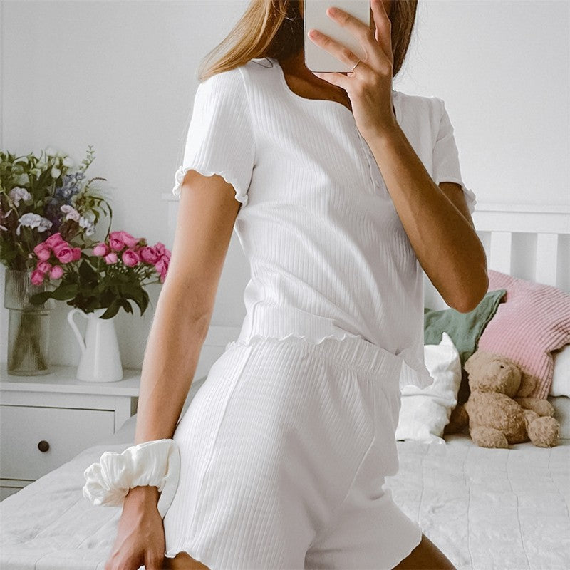 Solid Color Tank Top and Shorts Lounge Set