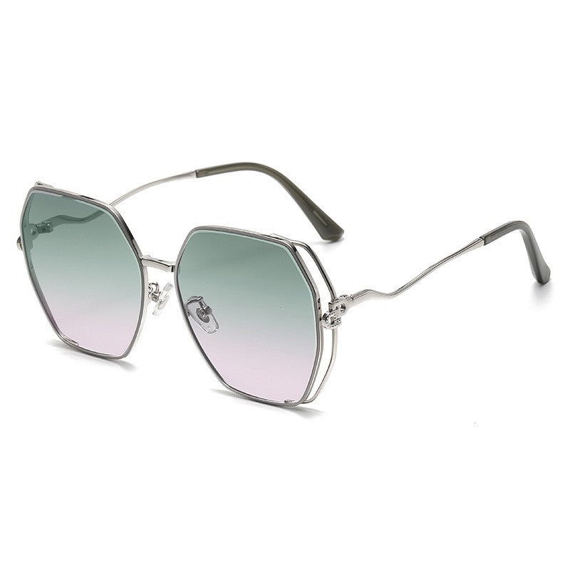 Fashion Large Metal Frame Outdoor Sun Protection Polarized Sunglasses