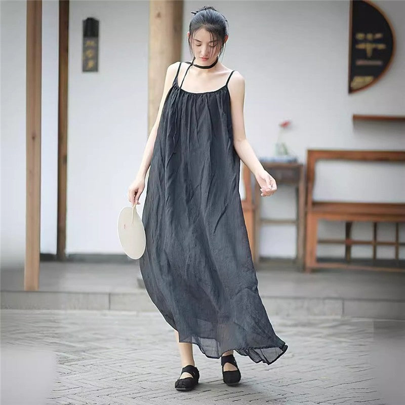 Casual and Elegant Solid Color Camisole Dress