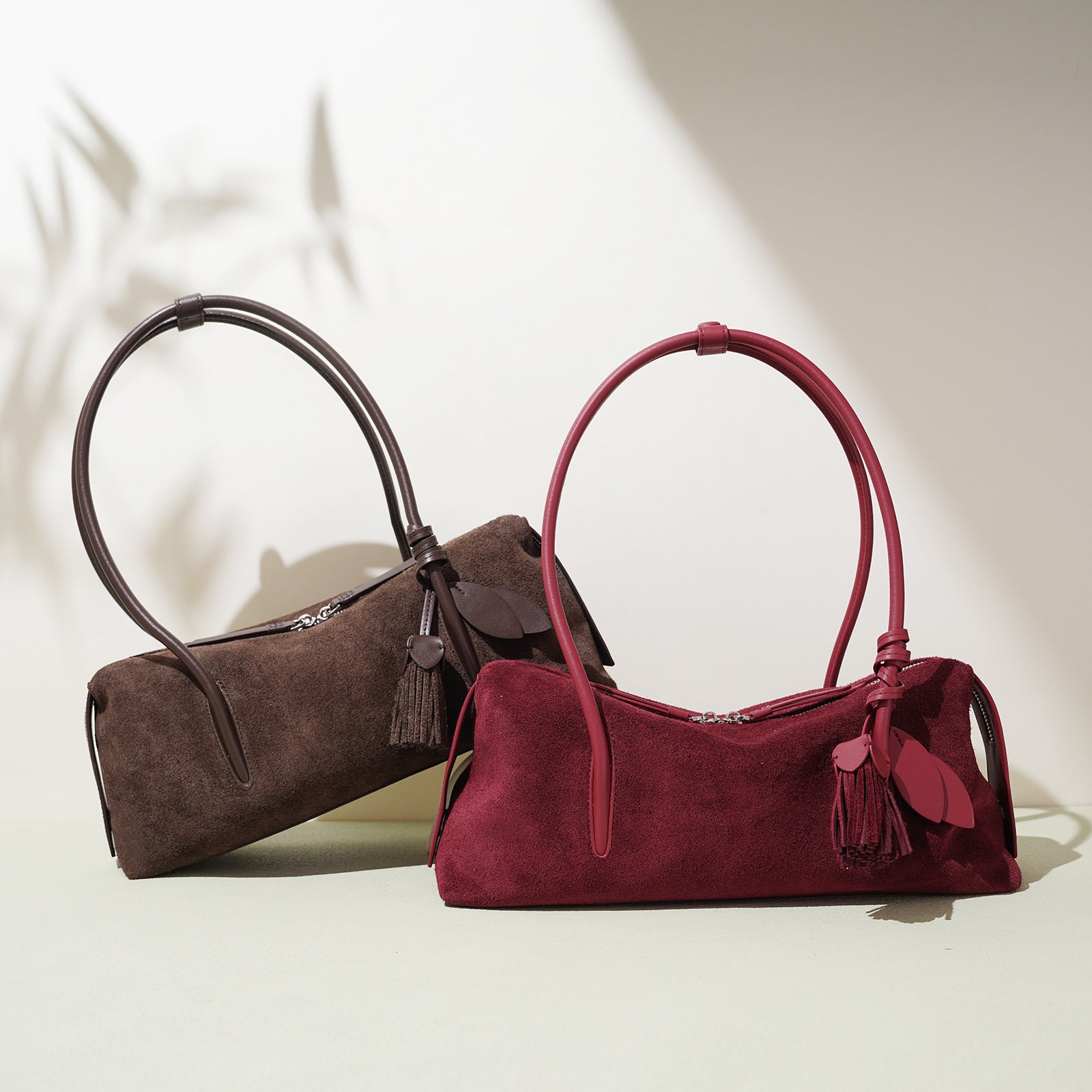 Women's Suede Leather Pillow Shoulder Bag | Minimalist Crossbody Handbag