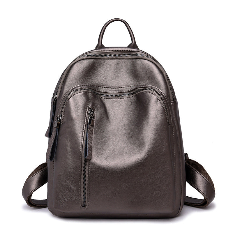 Women's Korean Fashion PU Leather Backpack | Casual Travel Daypack with Multiple Compartments