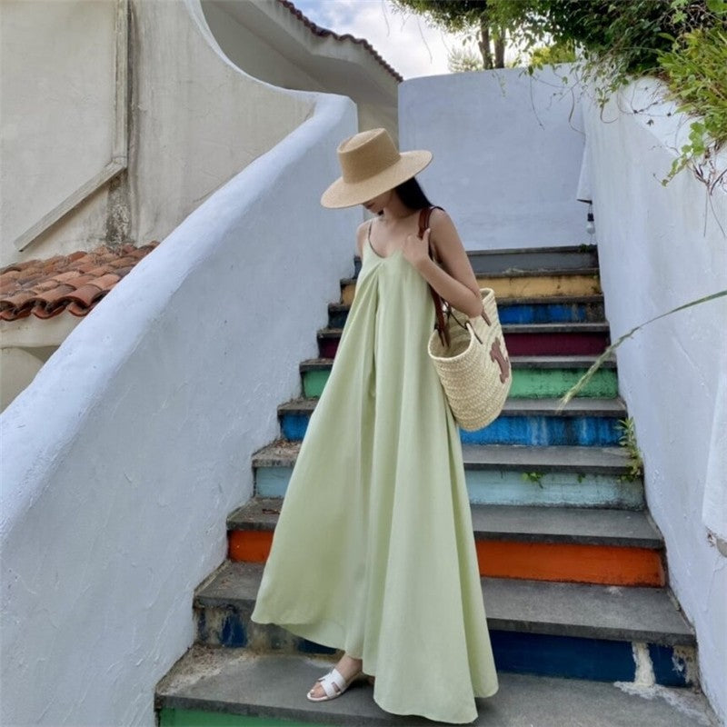 Sophisticated Draped Solid Color Dress