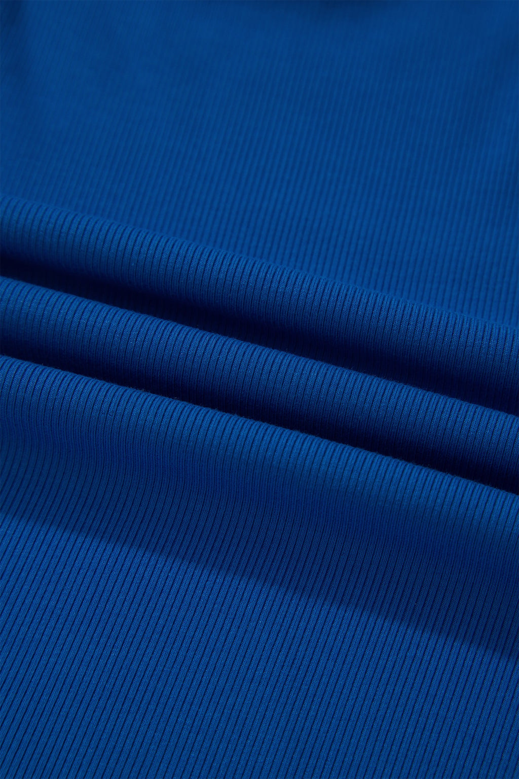 Dark Blue Ribbed Slim Tank Pocketed Wide Leg Shorts Set