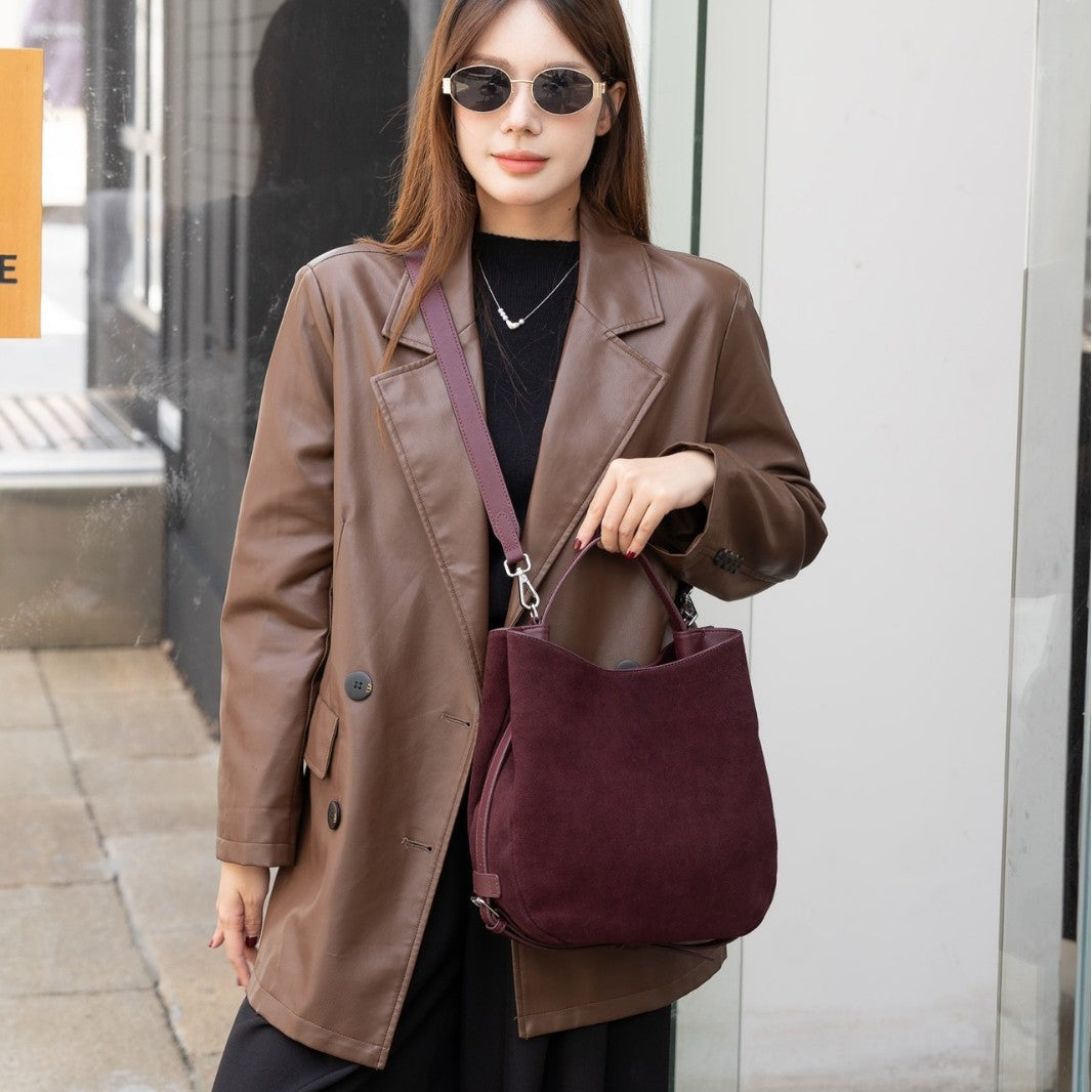 Genuine Leather Crossbody Bag Women - Urban Minimalist Shoulder Bag