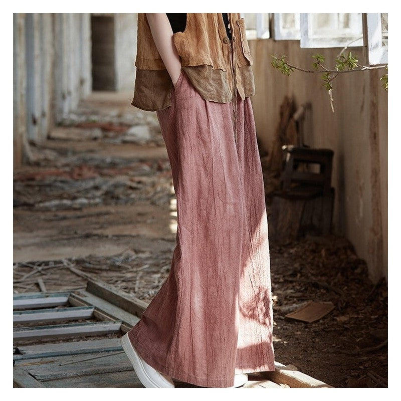 Elastic Waist Tie-Dye Straight Leg Pants