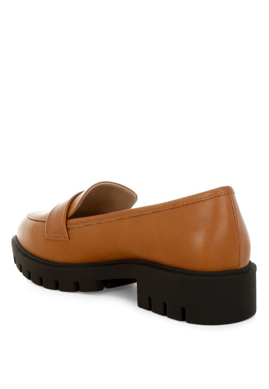 Peridot Faux Leather Chunky Loafers