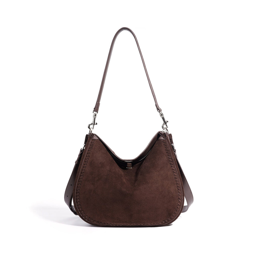 Genuine Suede Leather Crossbody Bag