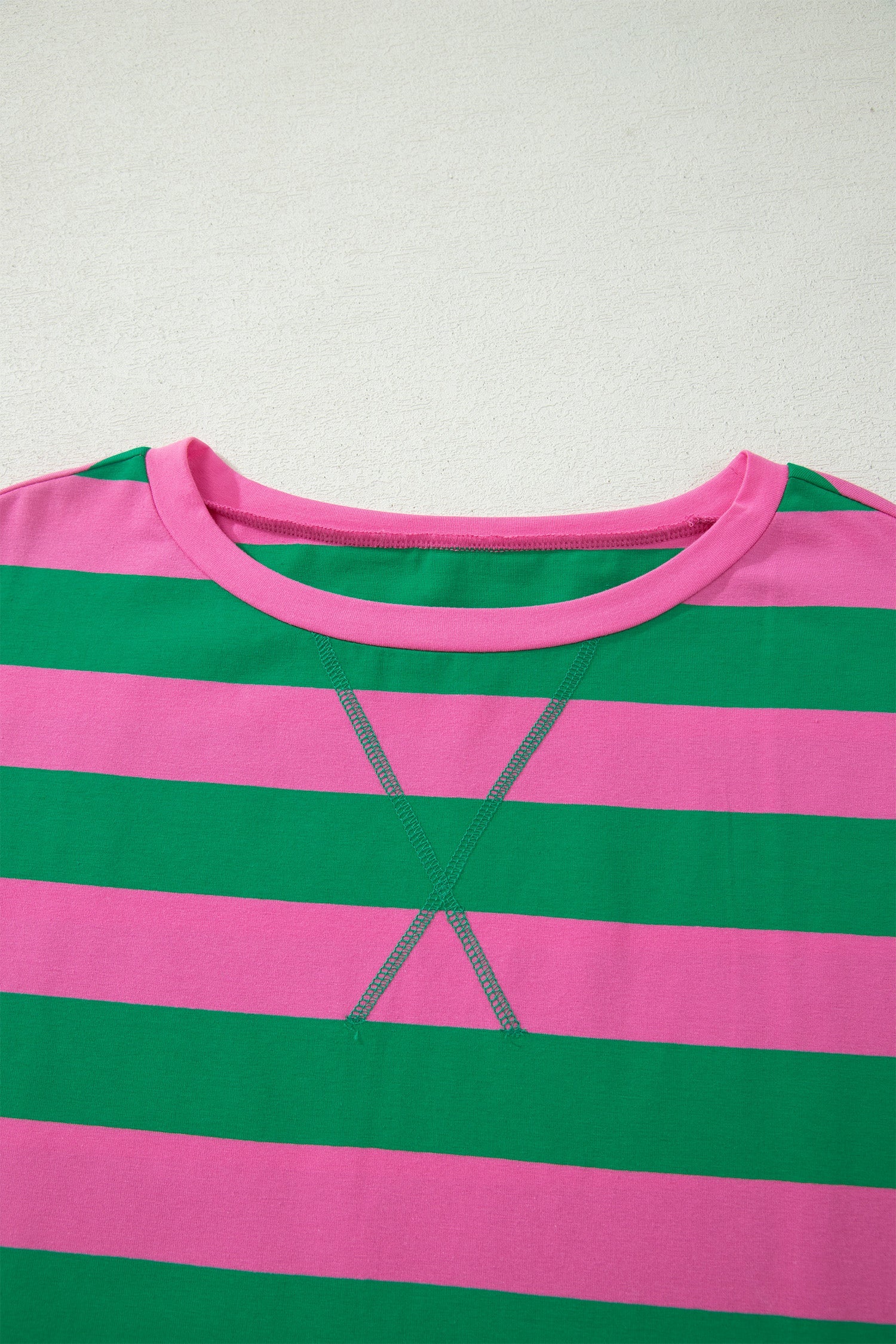 Rose Stripe Dolman Tee Drawstring Skort Athletic 2pcs Set