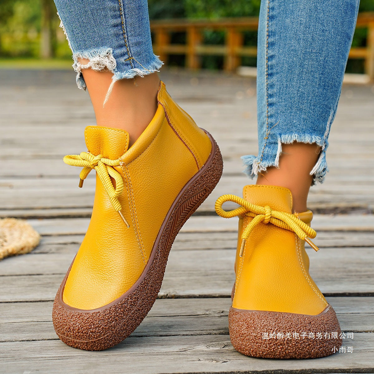 Women's Retro Lace-Up Soft Leather Casual Shoes - Plus Size Available