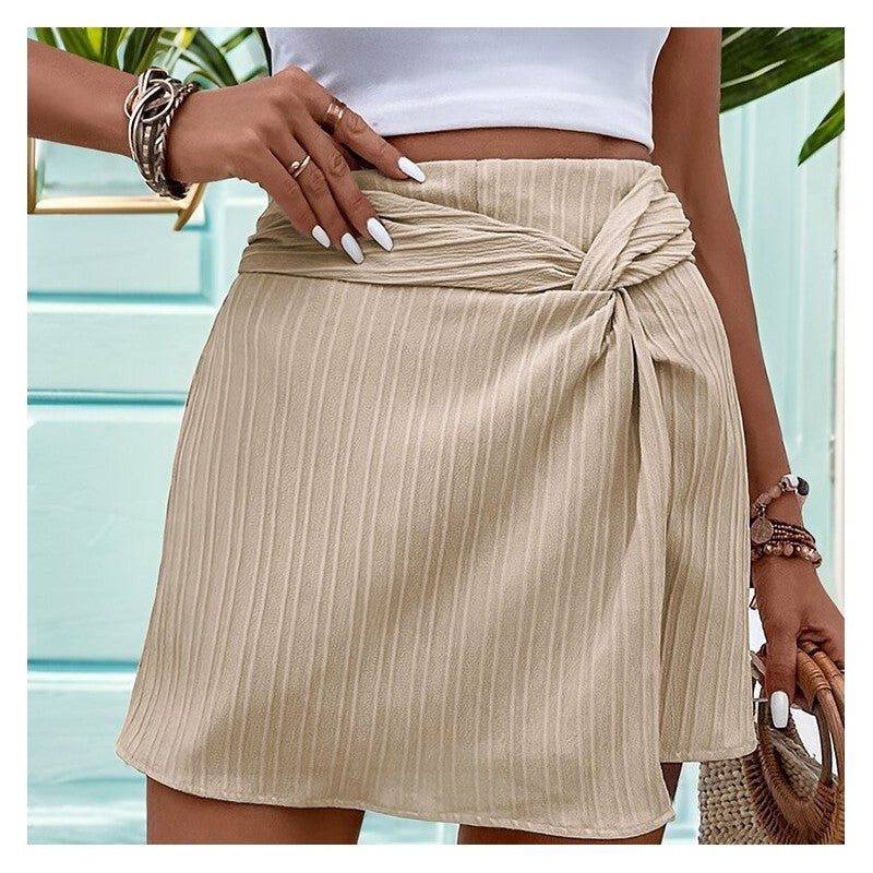 Flowy Twisted Texture Waist Skirt Pants