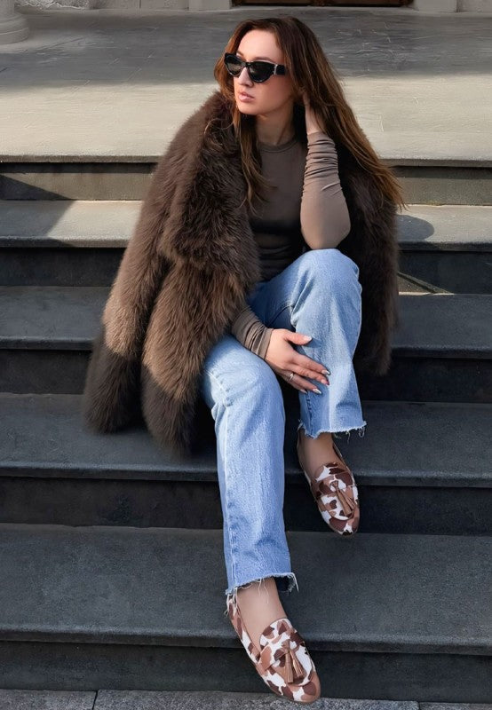 Moraug Faux Suede Tassels Loafers