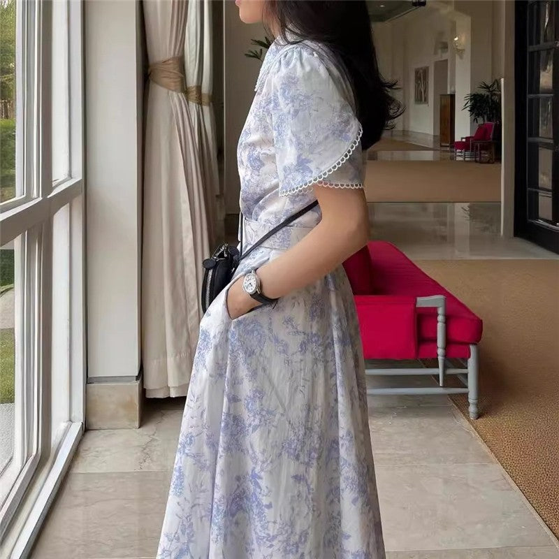 Single-Breasted Collared Dress with Waist Cinching Belt