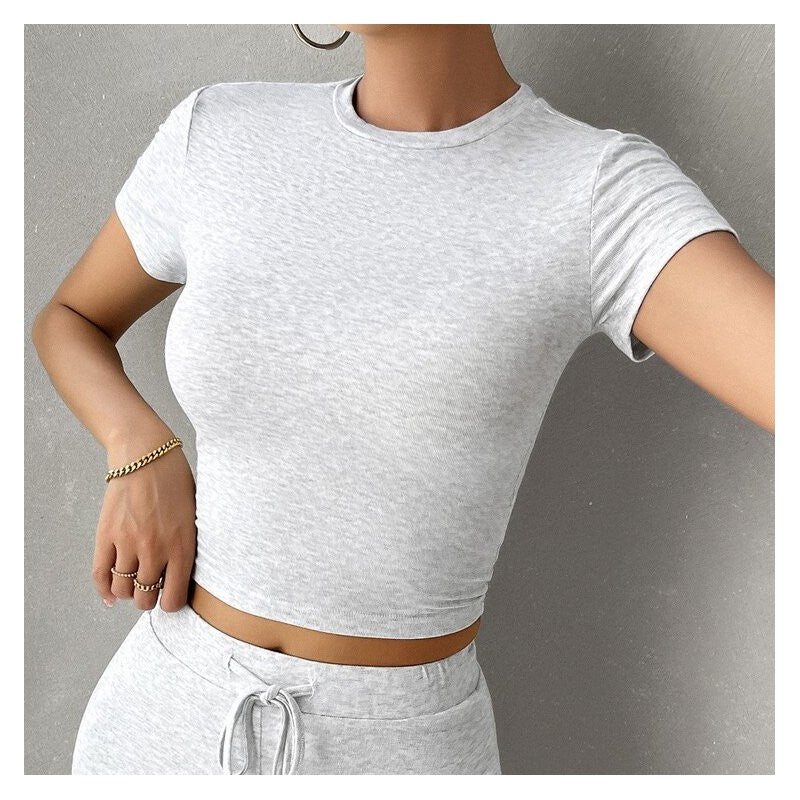 Stylish Monochrome Round Neck Urban Casual Suit