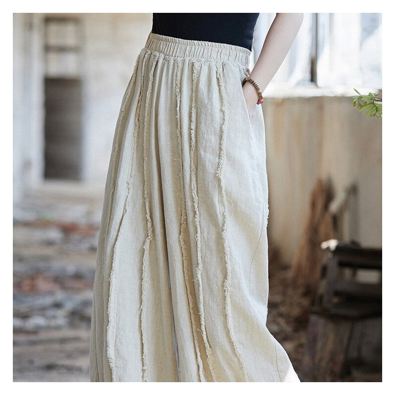 Solid Color Elastic Waist Corduroy Pant Skirt