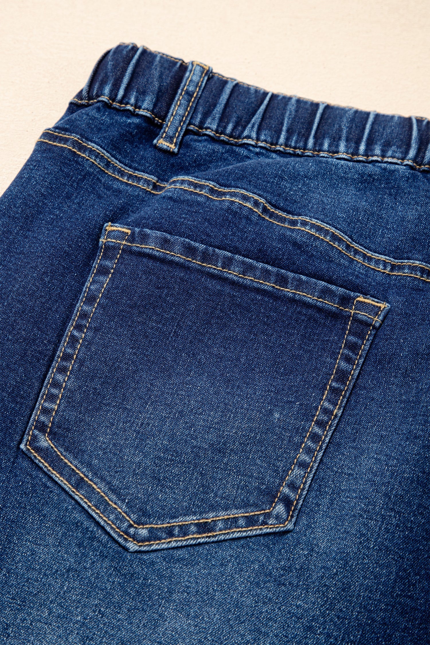 Blue Acid Wash Contrast Lace-up Plus Size Jeans