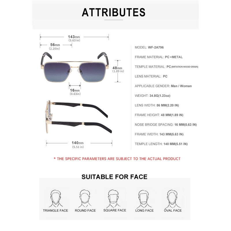 Fashion Retro Full Frame UV400 Sun Protection Eyewear Sunglasses