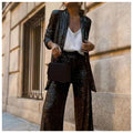 Chic Sequin-Embellished Versatile Suit Jacket