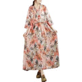 Floral V-Neck Midi Dress with Ruffled Hem and Adjustable Straps