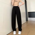 Elastic Waist Sports Pants in Solid Color