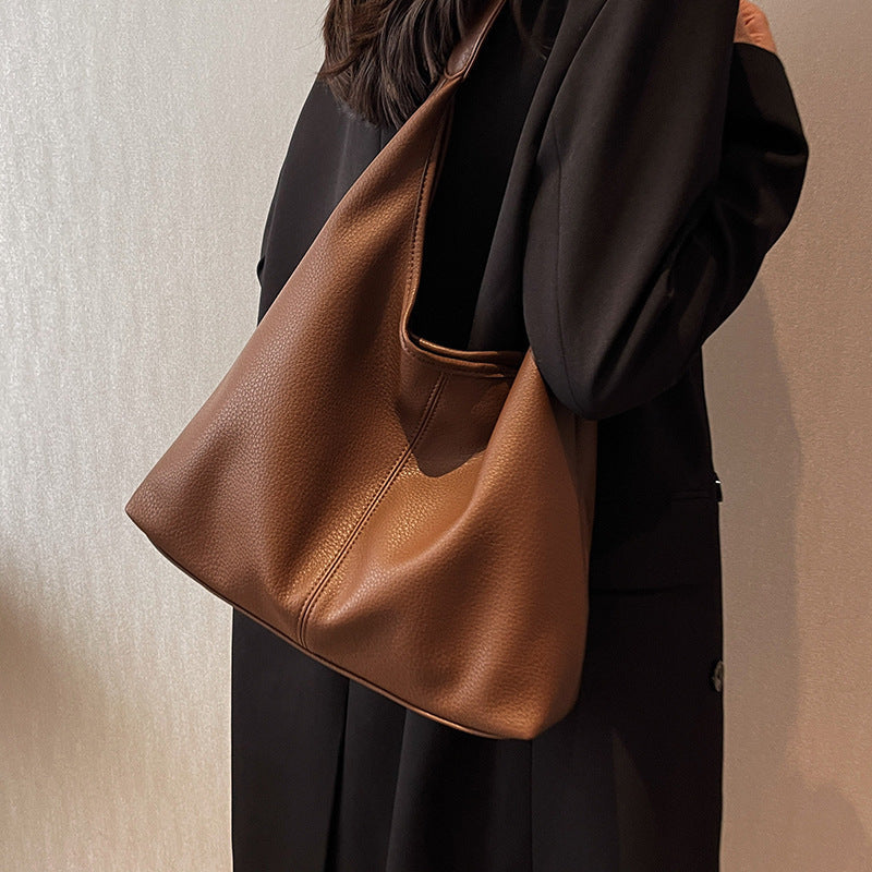 Women's PU Leather Tote Crossbody Shoulder Bag – Everyday Commuter Handbag | Black, Coffee, Brown, Khaki