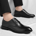Men's Lace-Up Leather Dress Shoes | All-Season Casual Oxford Style | Black & Light Brown | Plus Sizes 37–46