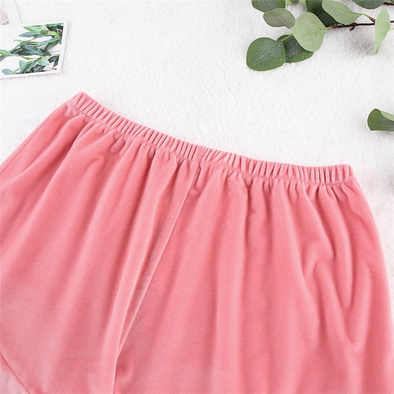 Velvet Sleeveless Tank Top and Shorts Pajama Set