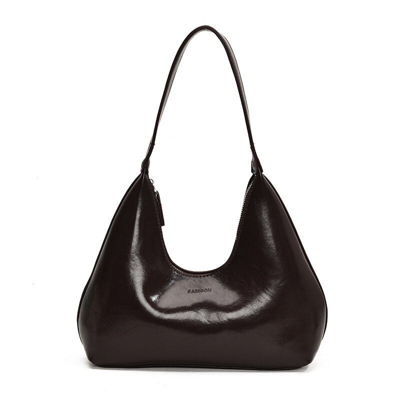 Retro Dumpling Bag - Soft PU Leather Shoulder Bag for Women