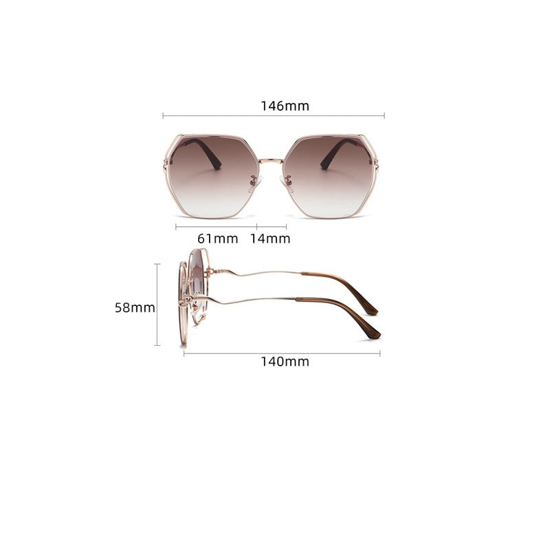 Fashion Large Metal Frame Outdoor Sun Protection Polarized Sunglasses