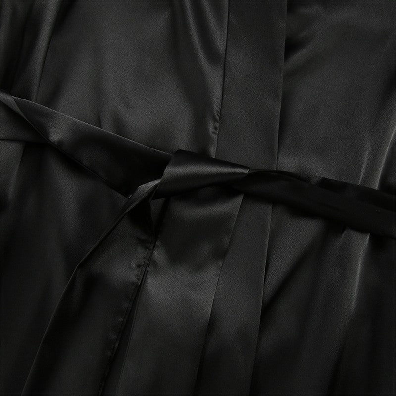 Feathered Silk Nightgown for Women - Long and Loose-Fitting