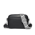 Rhombus Embroidered Crossbody Bag - Genuine Leather Small Square Shoulder Bag